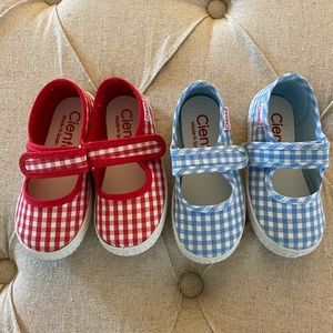Cienta Mary Jane canvas gingham shoes